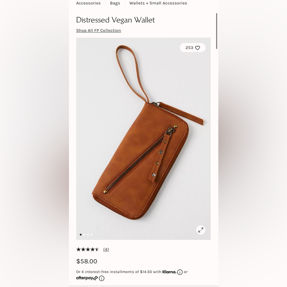 free people distressed vegan leather wallet